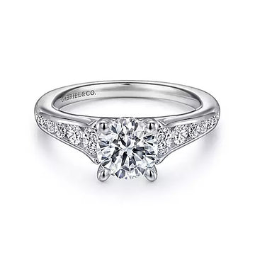 14KW Semi-Mount Diamond Engagement Ring w/ 0.55 ctw, Size 6